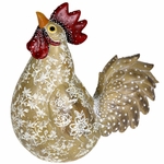 Golden Brown Rooster w/Flowers