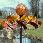 Solar Golden Gazing Orb Wind Spinner