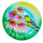 Goldfinch Glass Birdbath w/Stand
