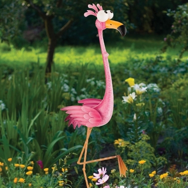 Goofy Flamingo Bird Stake - Click to enlarge