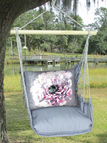 Gray Peony 1 Hammock Chair Swing Set - Click to enlarge