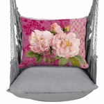 Gray Solid Roses on Pink Hammock Chair Swing Set