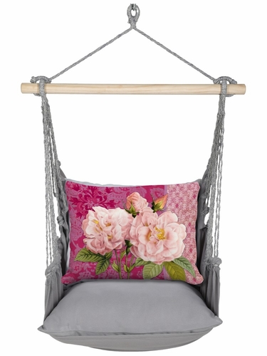 Gray Solid Roses on Pink Hammock Chair Swing Set - Click to enlarge