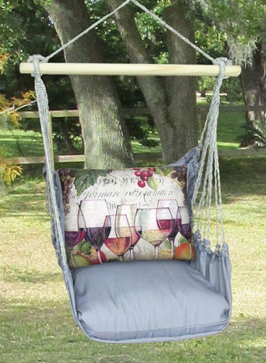 Gray Wine Line Hammock Chair Swing Set - Click to enlarge