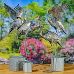 Great Blue Heron Metal Garden Birds (Set of 4)
