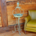 45" Tall Standing Ceramic Birdbath Planter - Green