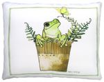Green Frog w/Butterfly Outdoor Pillow