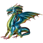 18" Green Mystic Dragon Decor