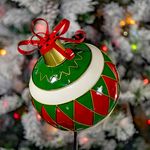 Green Christmas Ornament Garden Stake