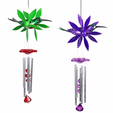 Hummingbird Wind Chime Whirligigs (Set of 2) - Click to enlarge
