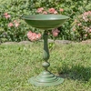 Round Pedestal Birdbath - Antique Green