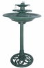 Green Tiered Birdbath Garden Fountain