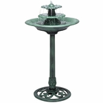 Green Tiered Birdbath Garden Fountain