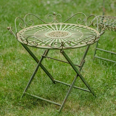 Victorian Style Iron Garden Table - Antique Green - Click to enlarge