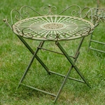 Victorian Style Iron Garden Table - Antique Green