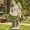 37" Grey Magnesium Angel with Birdbath