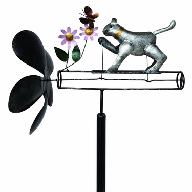 Grey Cat Whirligig Stake - Click to enlarge