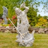 52" Antique Grey Magnesium Merman Holding Seashell