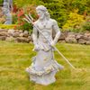 50" Antique Grey Magnesium Merman Holding Trident