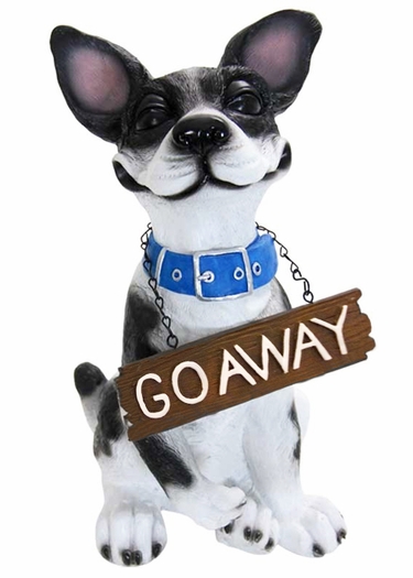 Grinning Dog w/Go Away Sign - Click to enlarge