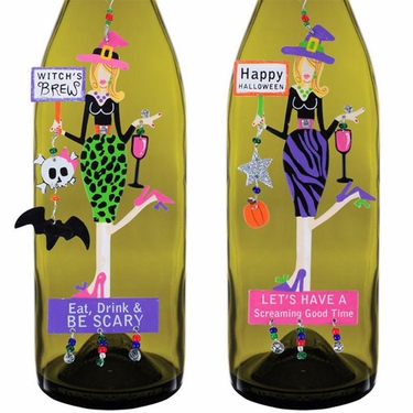 Halloween Divas Wine Charms (Set of 4) - Click to enlarge