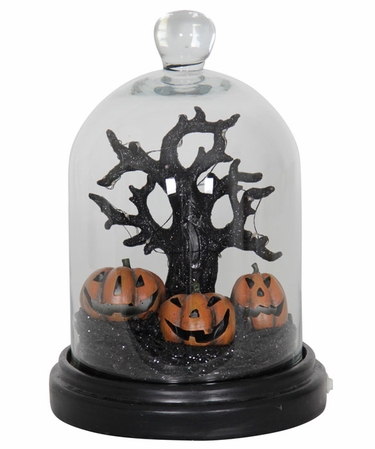 Halloween Dome w/LED Tree & Pumpkins - Click to enlarge