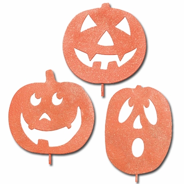 Halloween Pumpkin Stakes (Set of 3) - Click to enlarge