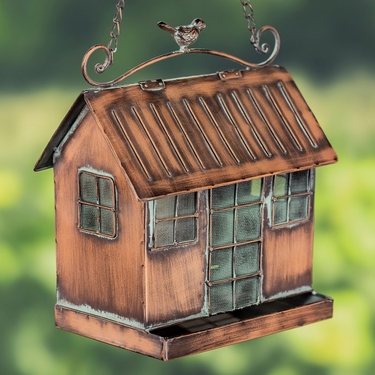 Hanging Cottage House Bird Feeder - Click to enlarge