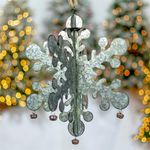 Hanging Galvanized Folding Snowflakes (Set of 6)