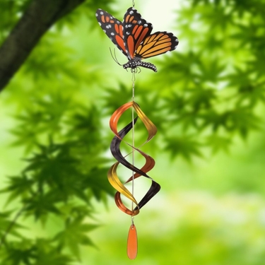 Hanging Monarch Butterfly Wind Spinner - Click to enlarge