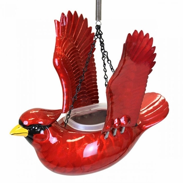 Small Hanging Red Cardinal Bird Feeder/Planter - Click to enlarge