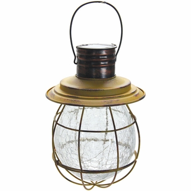 Hanging Solar Lantern with 6 LED String Light - Yellow - Click to enlarge