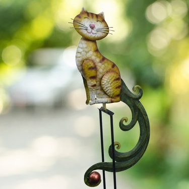 Happy Cat Balance Rocker Garden Stake - Click to enlarge