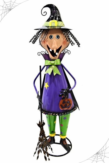 Happy Halloween Iron Witch Decor - Click to enlarge