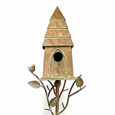 Haystack Cabin Birdhouse Stake - Click to enlarge