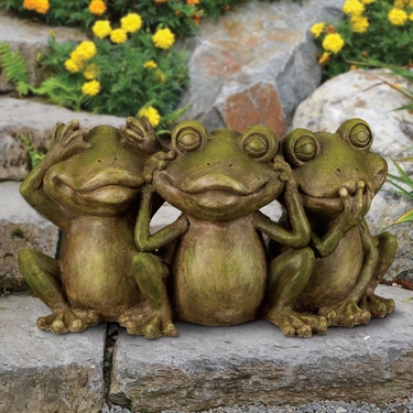 Hear, See, Speak No Evil Frogs Statue - Click to enlarge