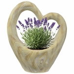 Heart Planter - Faux Wood Finish