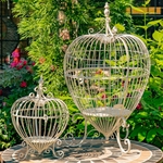 Heart-Shaped Cage Plant Stands (Set of 2) - Antique White
