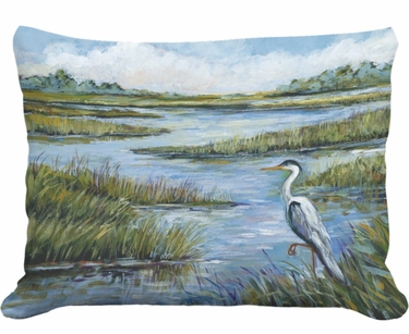 Heron Marsh Outdoor Pillow - Click to enlarge