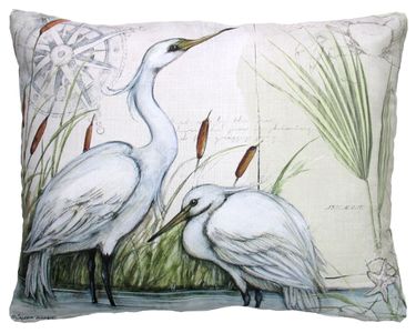 Heron Pair Outdoor Pillow - Click to enlarge