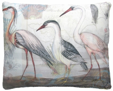 Herons Marching 3 Outdoor Pillow - Click to enlarge