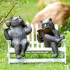 Hipster Bears on Bench Garden