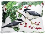 Holiday Chickadee Outdoor Pillow