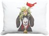 Holiday Goat w/Cardinal Outdoor Pillow