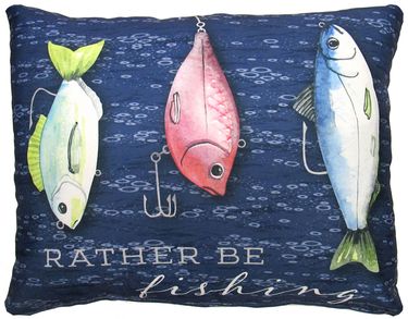 Hooked on Fishing Outdoor Pillow - Click to enlarge