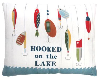 Hooked on the Lake Outdoor Pillow - Click to enlarge
