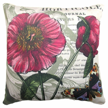 Horticole w/Butterfly Outdoor Pillow - Click to enlarge