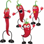Hot Pepper Decor (Set of 4)