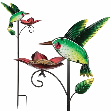 Hummingbird Bird Feeder Stakes (Set of 2) - Click to enlarge