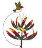Hummingbird Double Flower Wind Spinner Stake